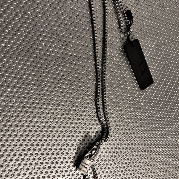 Armani Exchange  Silver Plated "Zipper" Lariat - Picture 4 of 6